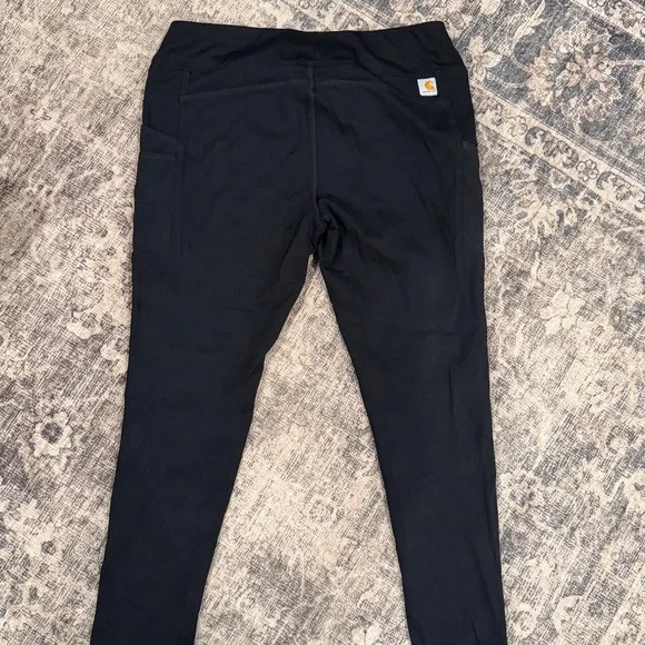 Carhartt Black Fitted Force Leggings Size L 12/14 Workwear Athleisure Gorpcore - Picture 3 of 7
